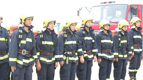 资源是我家，安全靠大家，义务消防队进行实战演练